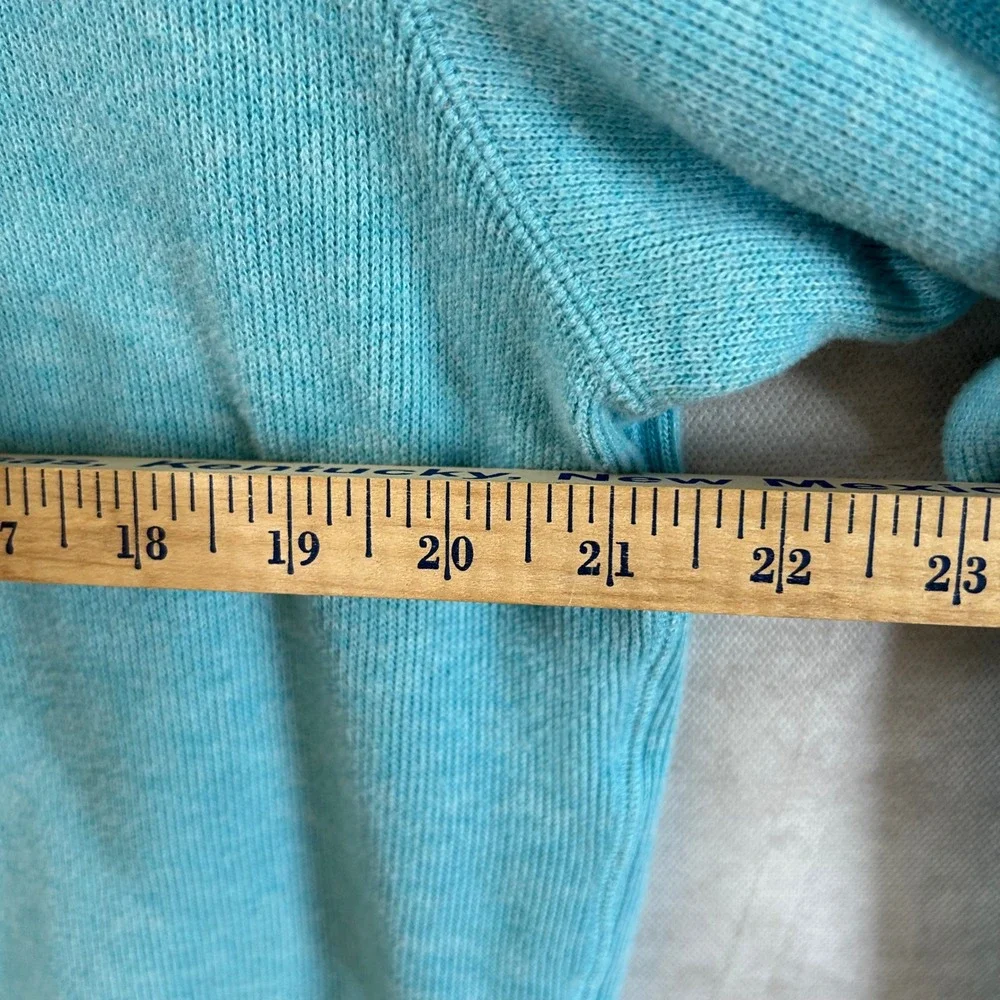 Cremieux Mens Pullover 1/4 Zip Sweater Aqua/Gray Casual Reversible Large‎